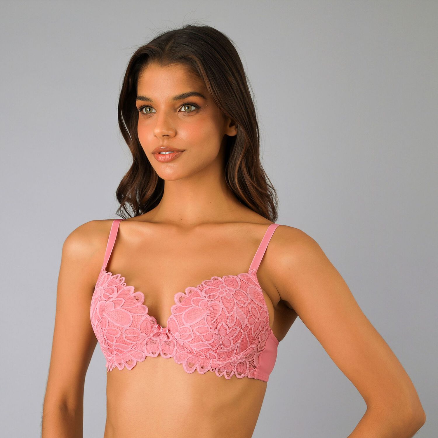 Sosten Copas Push Up Encaje Flor Flores Mujer 13504-273 image number 1.0